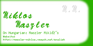 miklos maszler business card